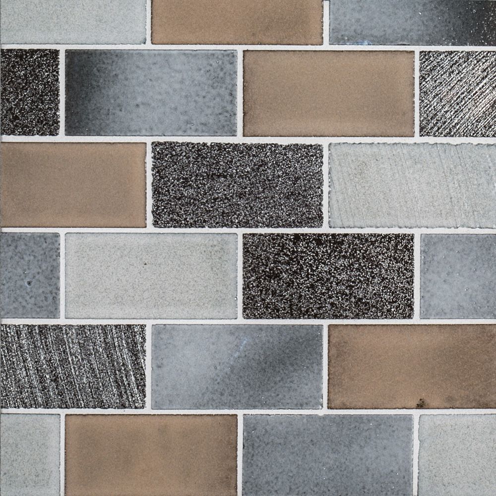 2" x 4" Brick Mosaic 12" x 12.375"